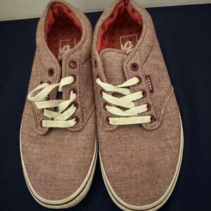 Vans Atwood  Burgundy With Red ❤️ Lining Women’s Size 8 Lace Up Casual Sneakers